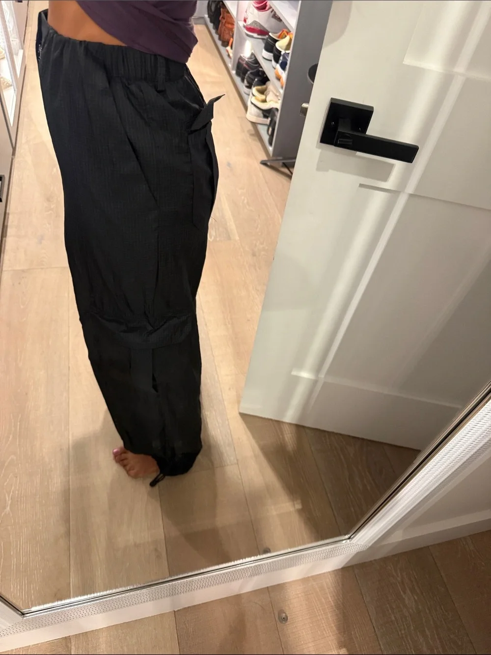 ALO sheer game time Yoga Black Wide-Leg Cargo Pants